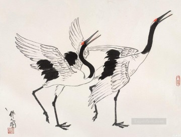 中国 Painting - 呉 zuoren 鶴の伝統的な中国